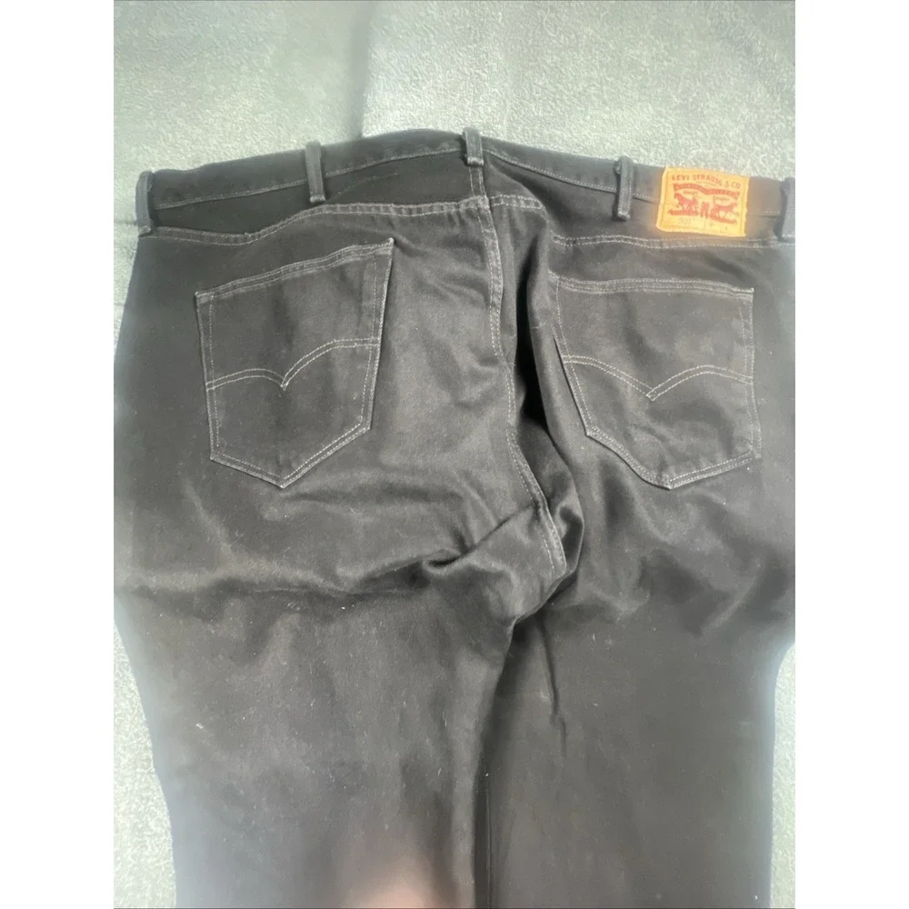 Levi's 501 XX Distressed Jean 46x32 BlackDenim Button Wide Leg Fly Wash Work Y2K